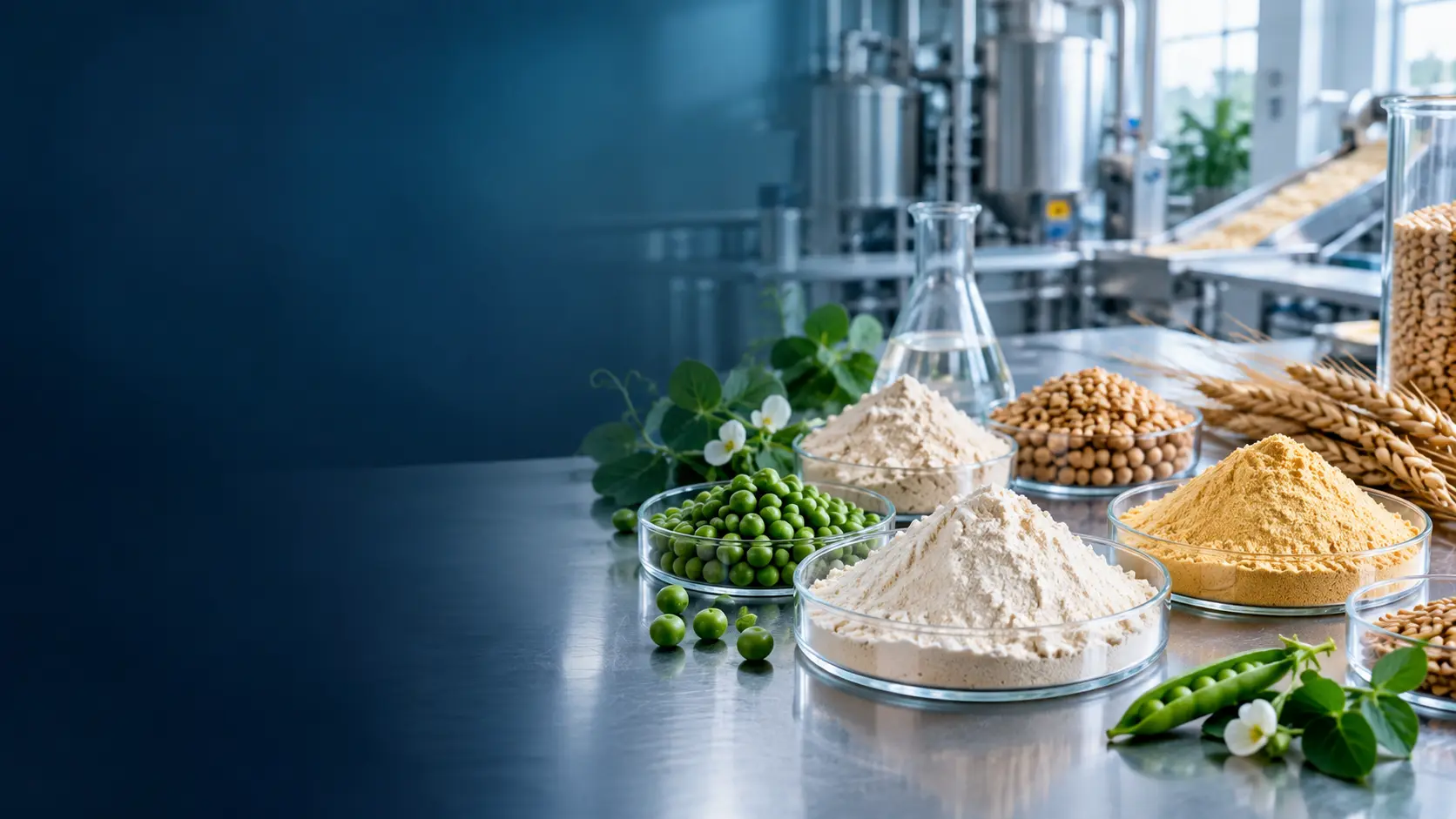 Plant proteins and food ingredients in a modern quality-control facility